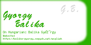 gyorgy balika business card
